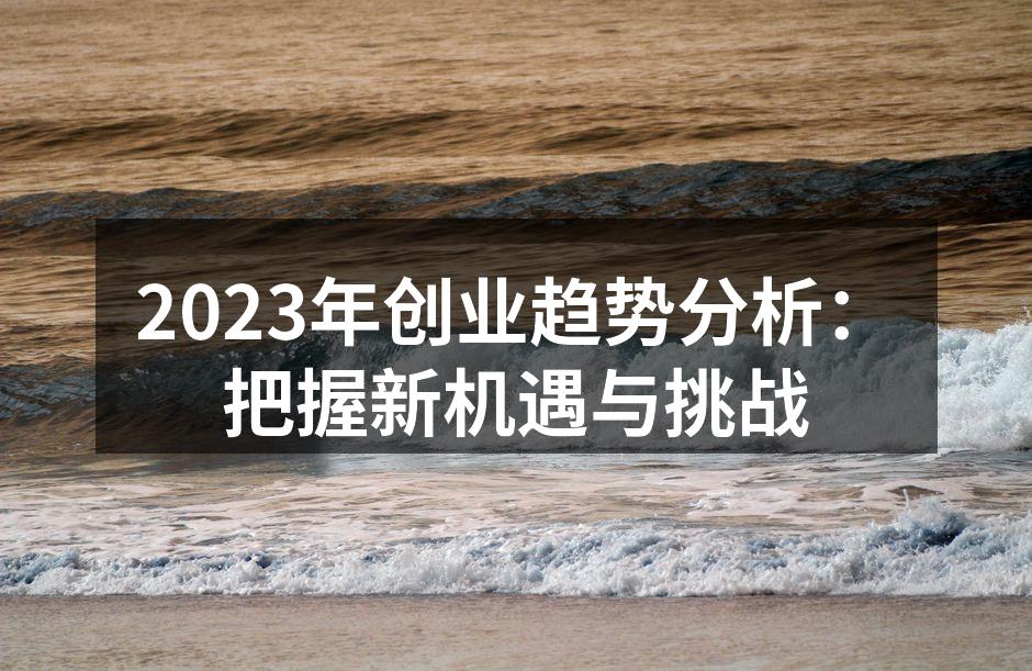 2023年创业趋势分析：把握新机遇与挑战